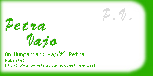 petra vajo business card